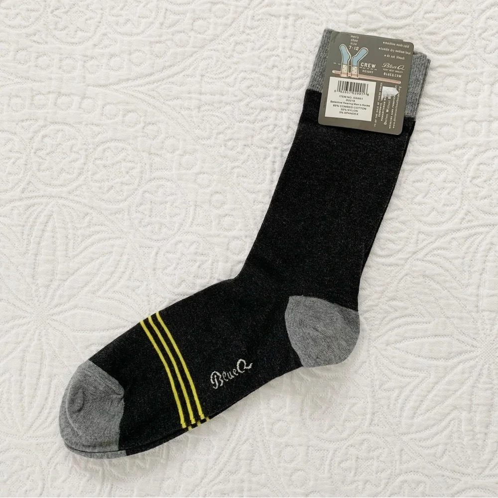 Blue Q Men’s Crew Socks, Selective Hearing‎ Specialist